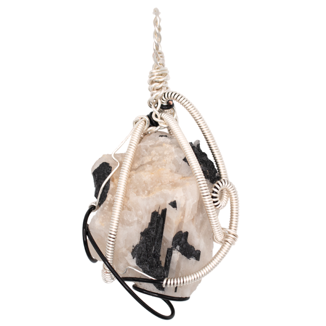 Black Tourmaline on Quartz "Cookies & Cream"
