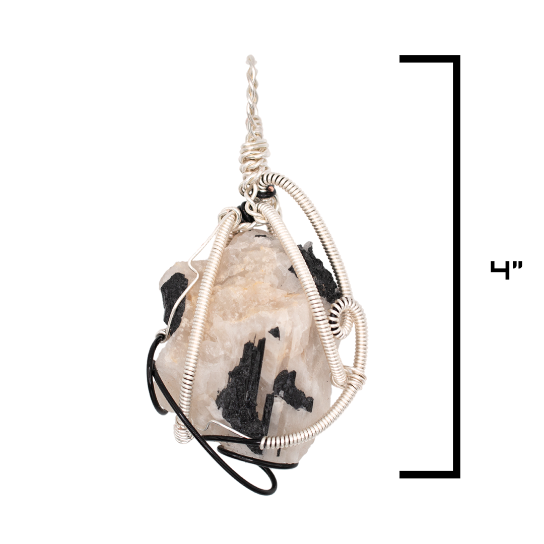 Black Tourmaline on Quartz "Cookies & Cream"