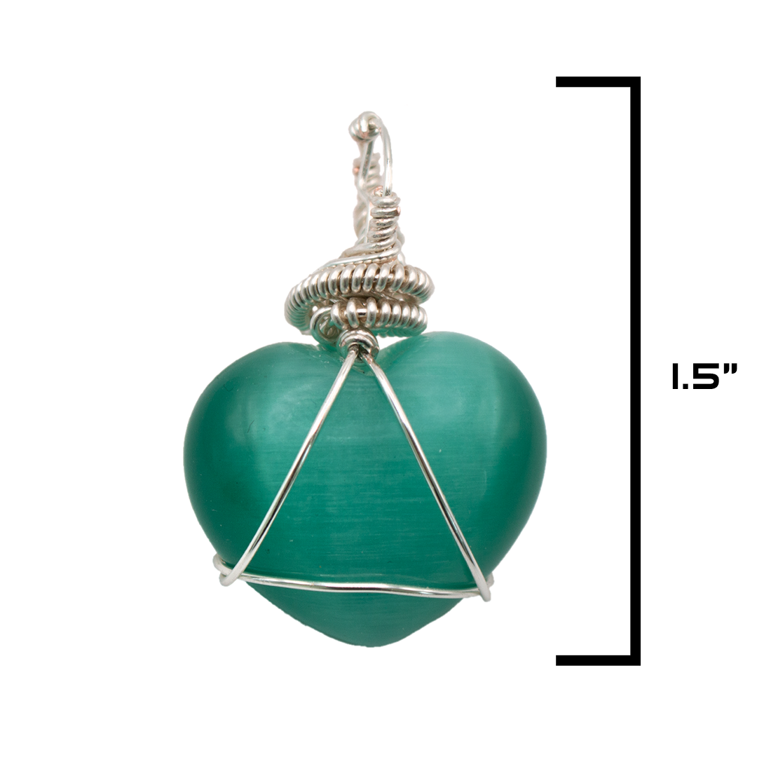 Ocean Green Cats Eye "The Heart"