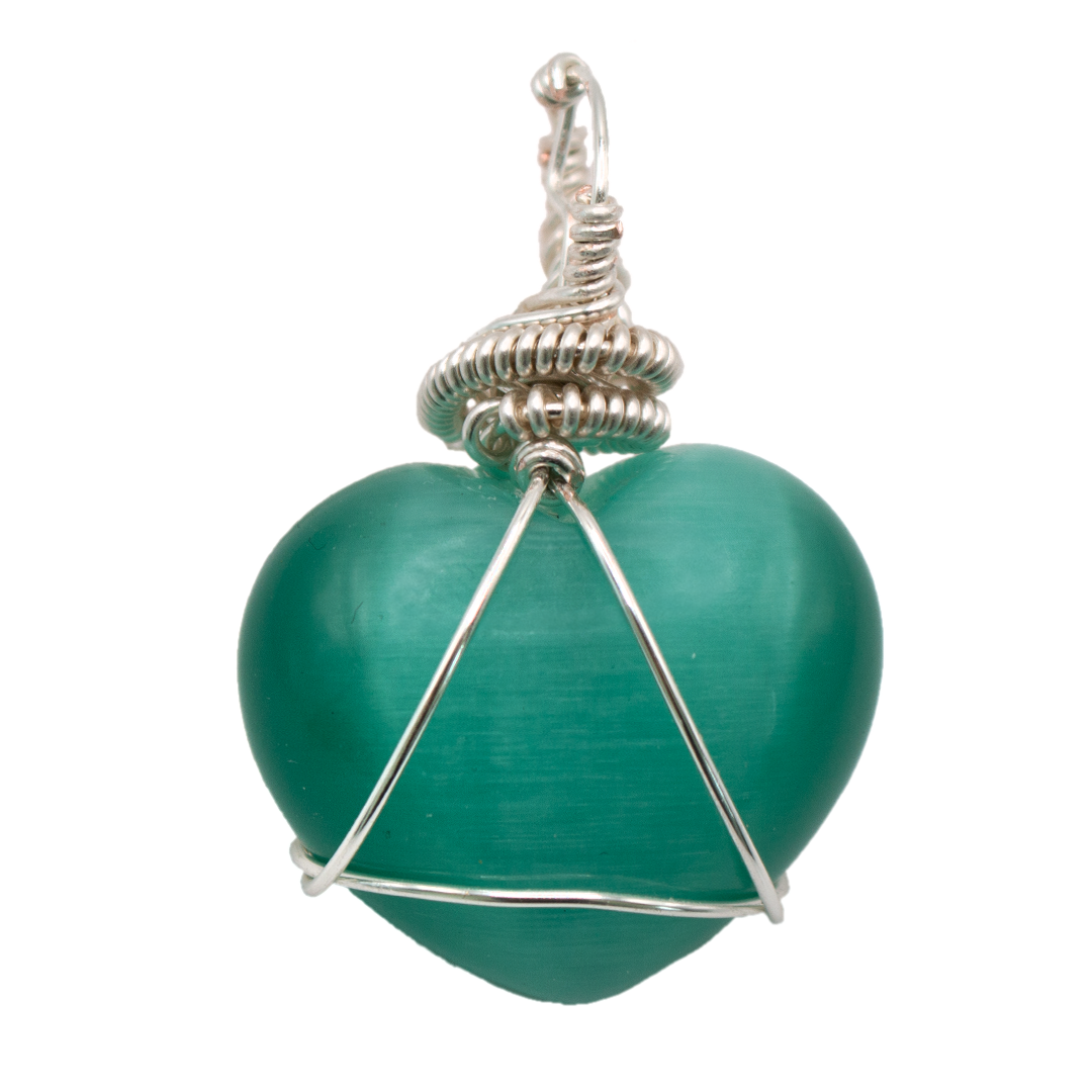 Ocean Green Cats Eye "The Heart"